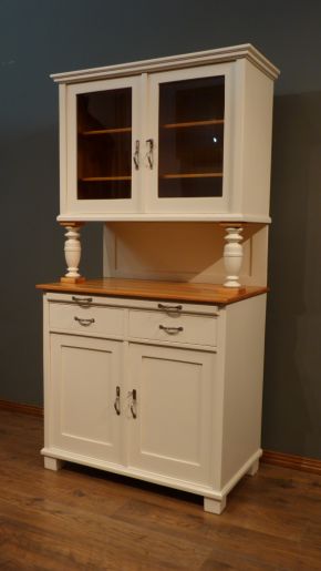 Schlichtes Jugendstil Büffet, Fichte weiss lasiert um 1910