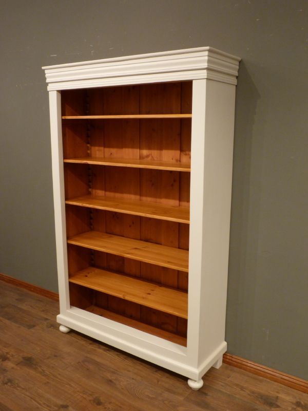 schrank619-antike Regale berlin - Antikes Bücherregal, Fichte weiß
