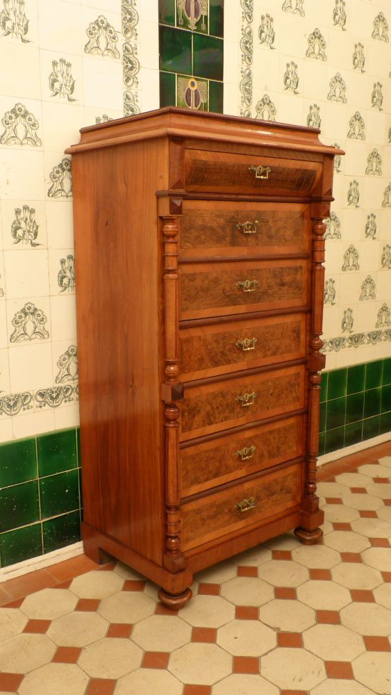 Antikes Mobiliar, prachtvole Gründerzeit Kommode mit Sekretärfach, Nussbaum um 1880