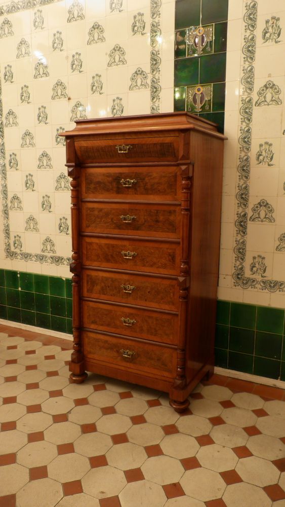 Antikes Mobiliar, prachtvole Gründerzeit Kommode mit Sekretärfach, Nussbaum um 1880