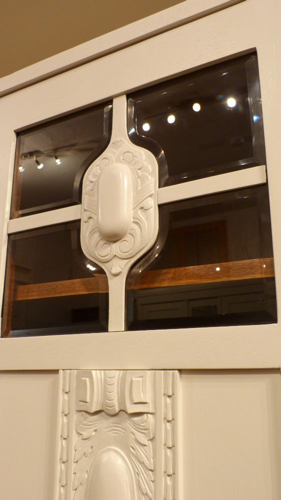 Jugendstil Bücherschrank, Eiche weiß lasiert um 1910