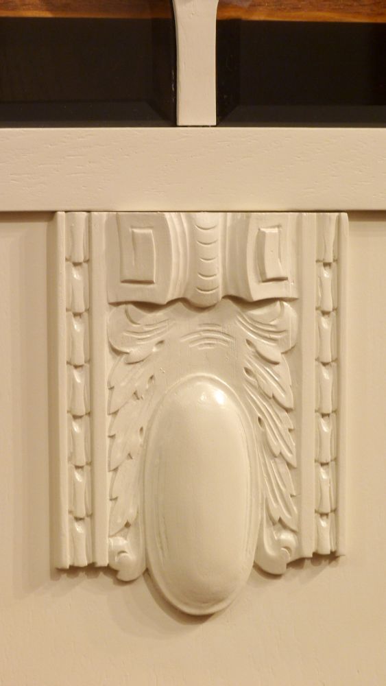 Jugendstil Bücherschrank, Eiche weiß lasiert um 1910