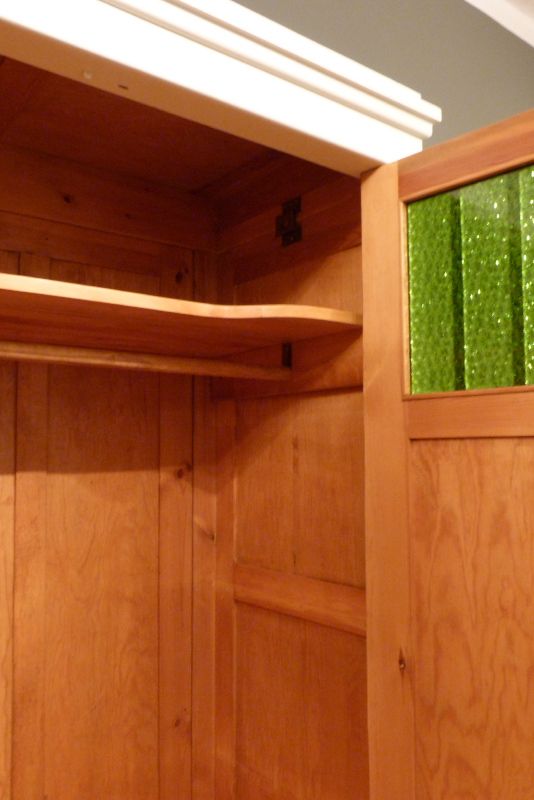 Antike Schränke, Jugendstil Kleiderschrank, Fichte weiss lasiert um 1910