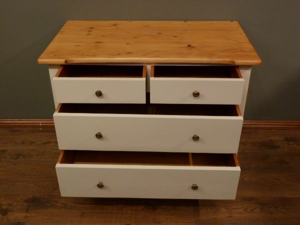 Antike Möbel, Jugendstil Kommode, Fichte weiß lasiert